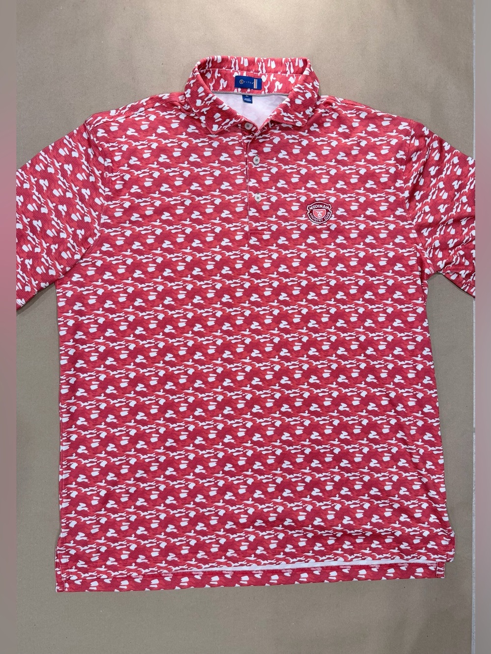 Stitch Golf Polo Men’s XL Medinah Country Club Red White Performance Shirt